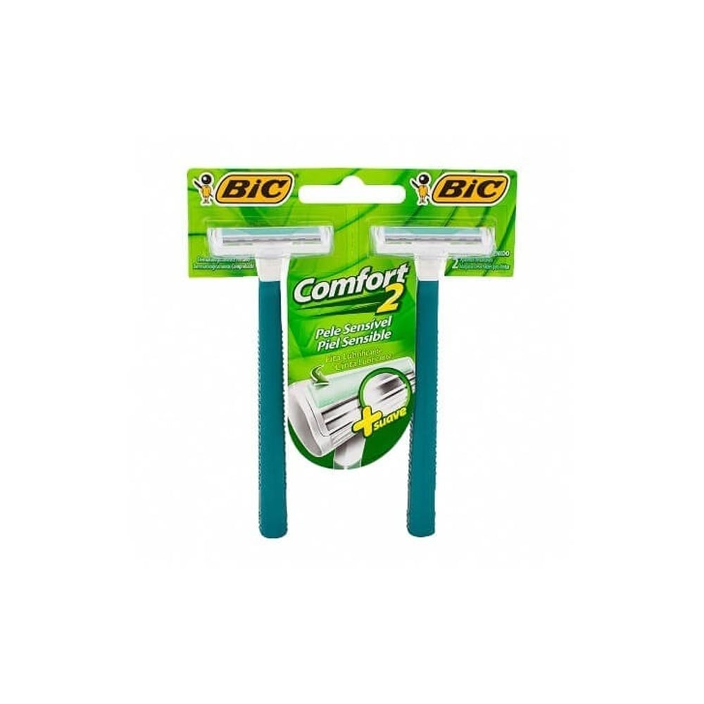 Aparelho de Barbear BIC Comfort 2 Verde Pele Sensível 2 Unidades